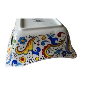 Certified International Nancy Green Floral Ceramic Square Serving Bowl Handles